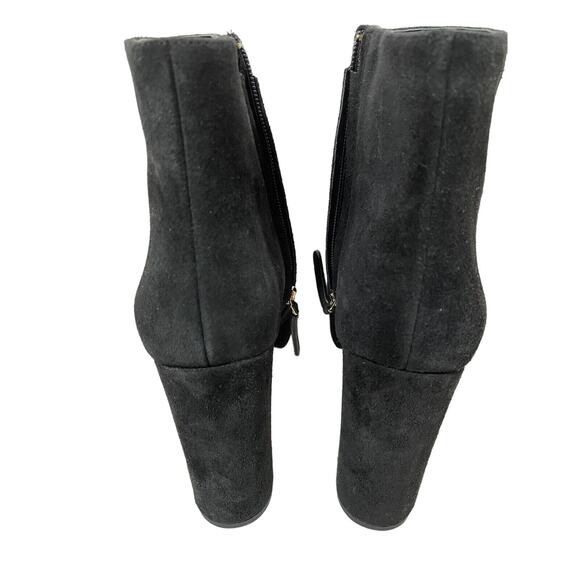 Kate Spade Barrett Ankle Booties Logo Black Suede Side Zip - Picture 3 of 11
